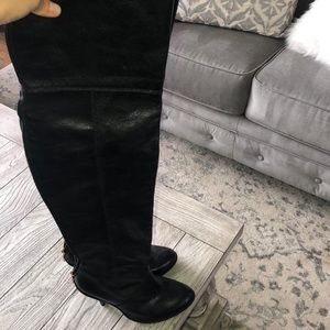 BCBG real leather over the knee high heel boots